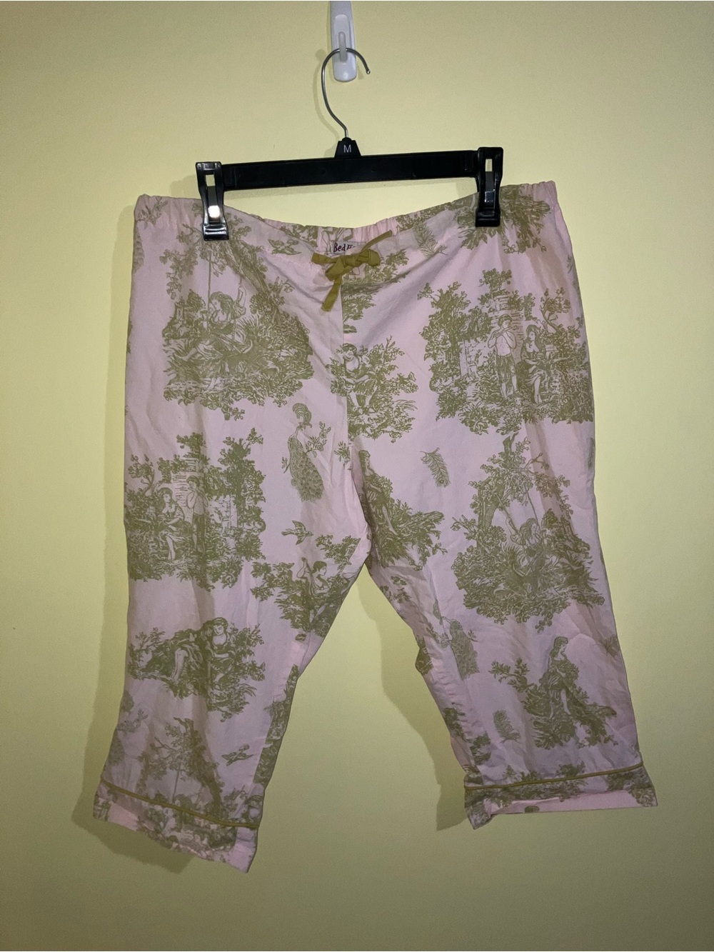 Bedhead French toile print pajama pants shorts size L cotton poplin drawstring